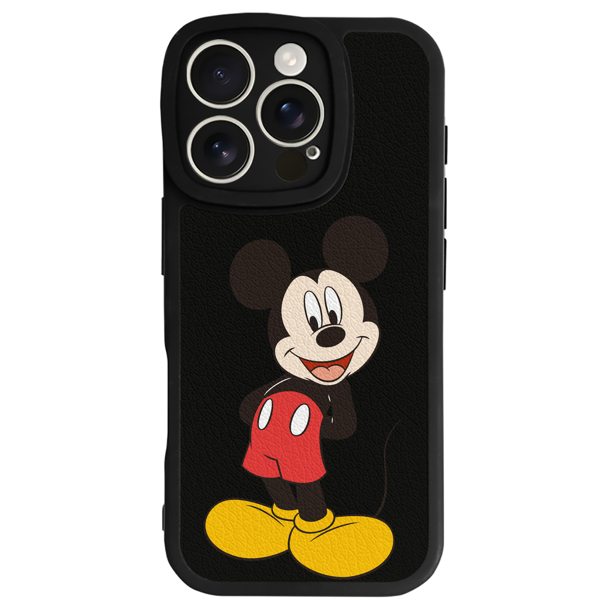 （画像用） ミッキーマウス Mickey Mouse 【iPhone 16シリーズ対応】シリコンスマホケース（レザー調） 材質：シリコン